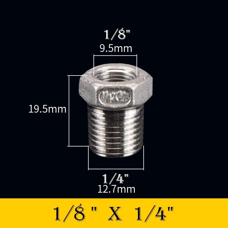 304 Stainless Steel Reducing Bush Adaptor | Male to Female NPT Pipe Fitting