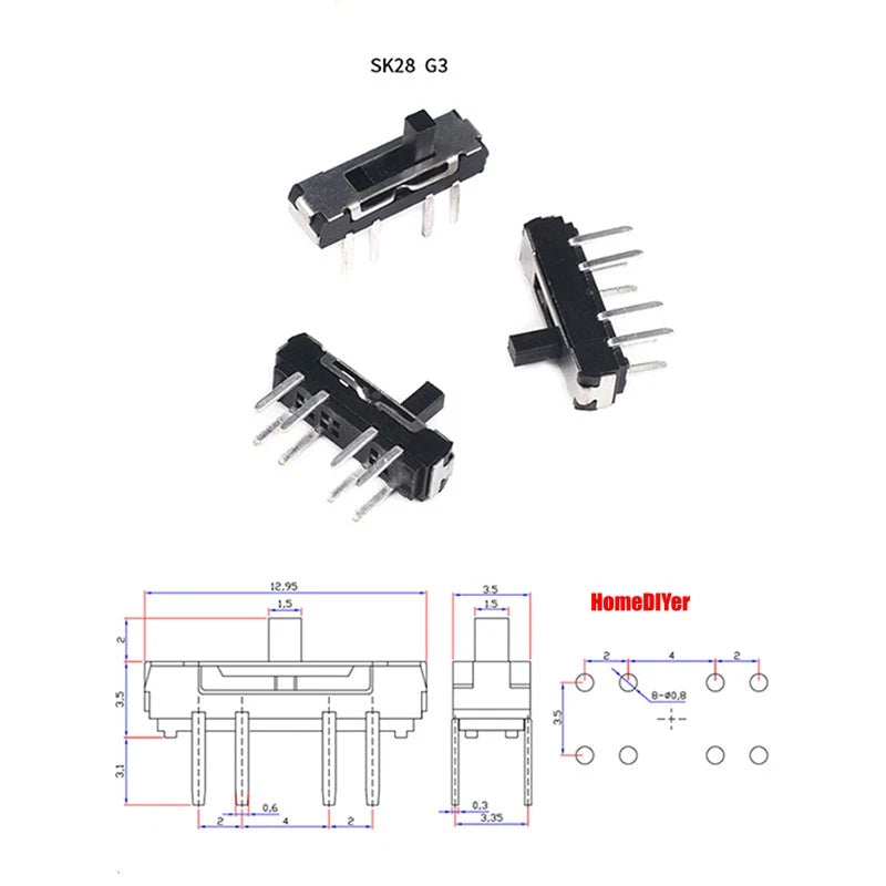 Miniature Slide Switch SS SK Series — 2/3 Position, 3–8 Pin Toggle Switches