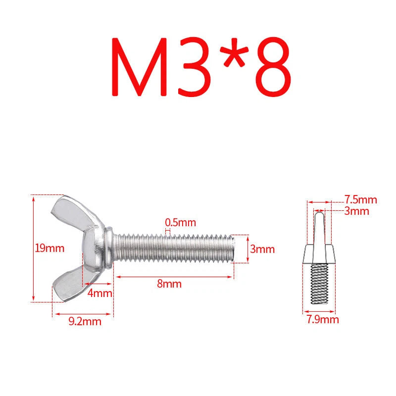 Butterfly Wing Screws Thumb Screws Wing Bolts M3 M4 M5 M8 M10*(6-55mm) 304SS