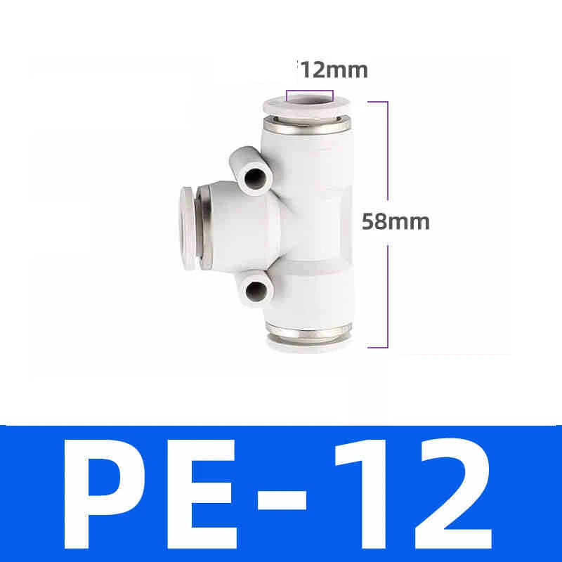 White Pneumatic Push Fit Connector Tube Pipe Joiner Air Water Lines Hose 4-16mm