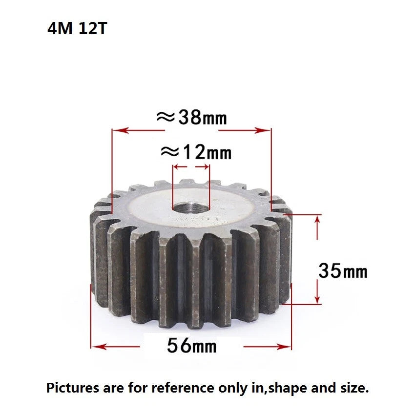 45# Steel 4Mod 10T-80T Spur Gears Thickness 35mm Motor Pinion Transmission Gear