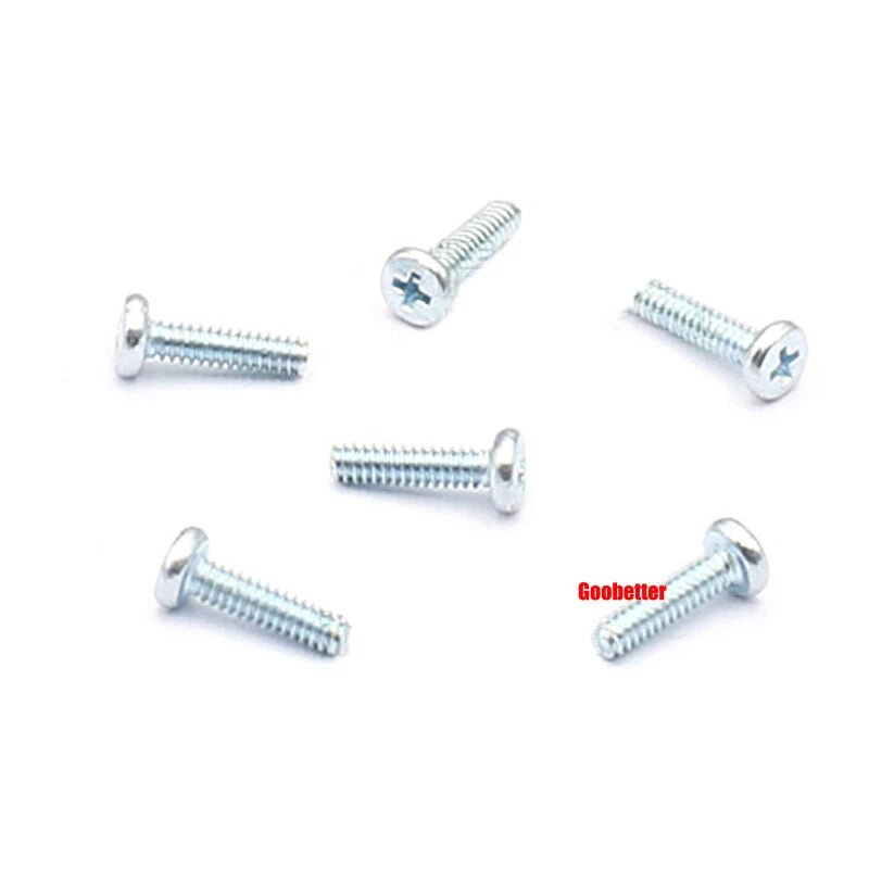 Phillips Pan Head Machine Screws M0.8 M1 M1.2 M1.4 M1.6 M1.7 — Cross Round Head Bolts, Multiple Coatings - HomeDIYer