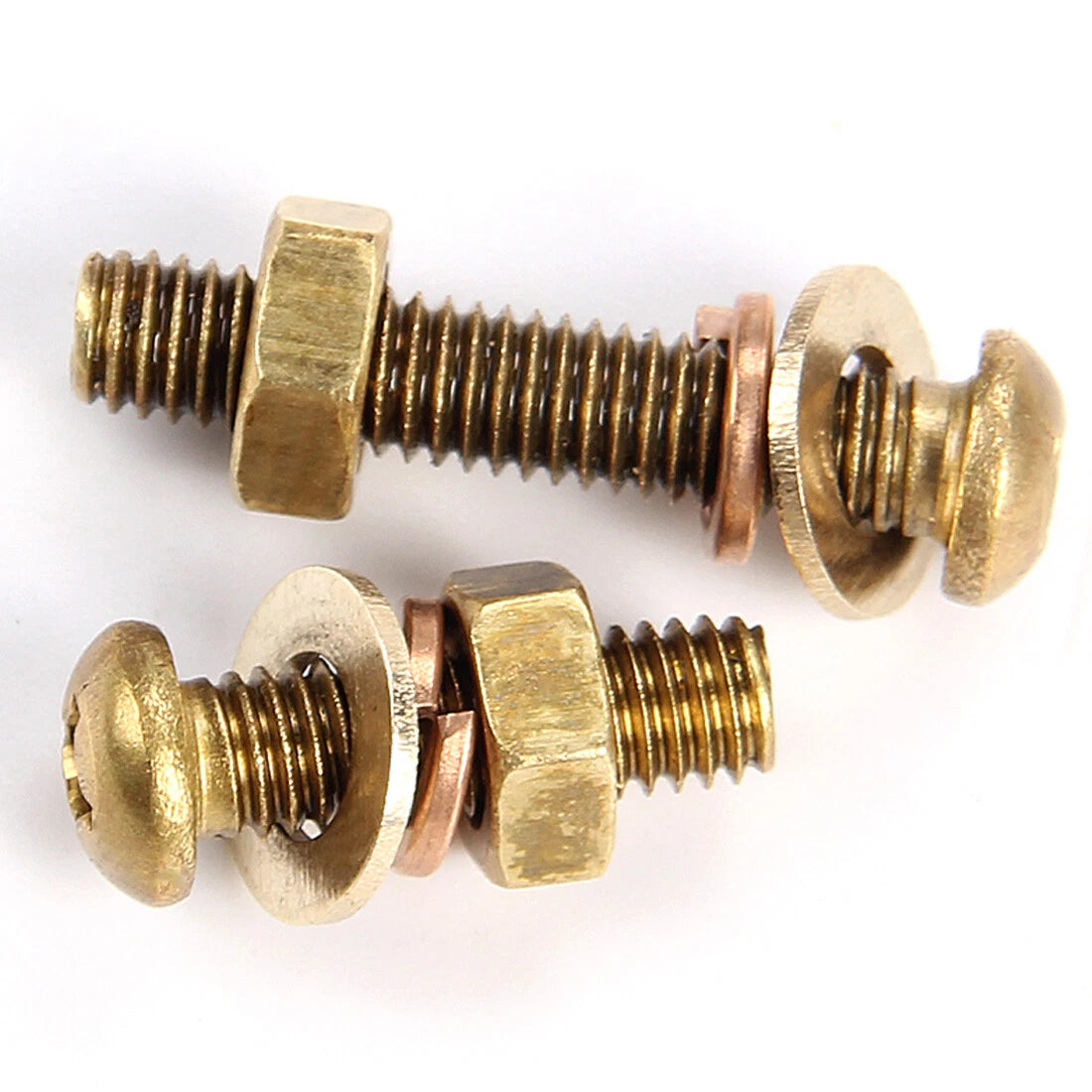 M3 M4 M5 M6 M8 Brass Phillips Pan Head Machine Screws with Hex Nuts & Washers