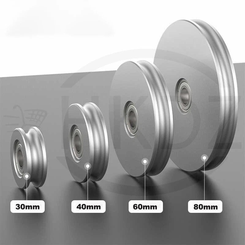 Aluminium Pulley Bearing CNC Guiding Wheel Flat Belt Idler OD 8-80mm Hole 5-16mm