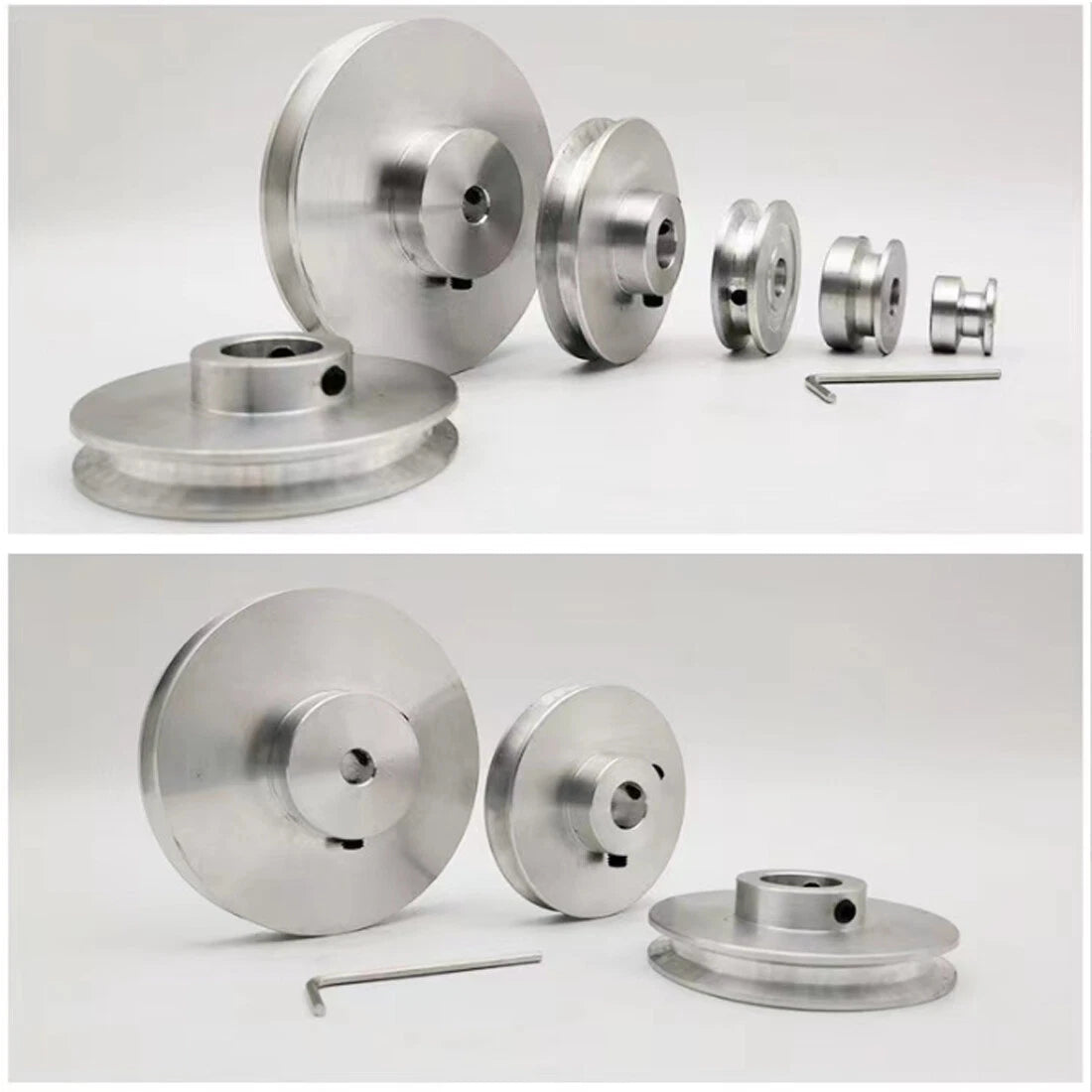 Aluminum V Grooved Pulley O Round Belt Pulleys For 6mm Width Belt OD 20mm-80mm