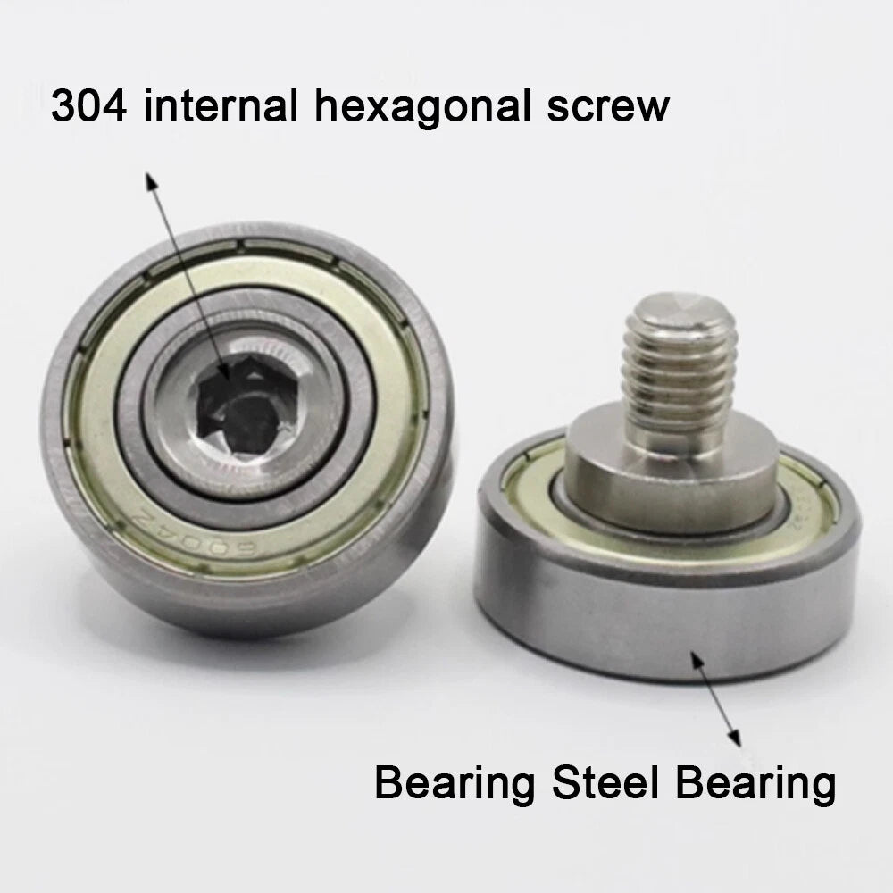 NTBG 7-52mm Metal Ball Bearing Pulley Flat Roller Guiding Wheel M3-M10 Threaded