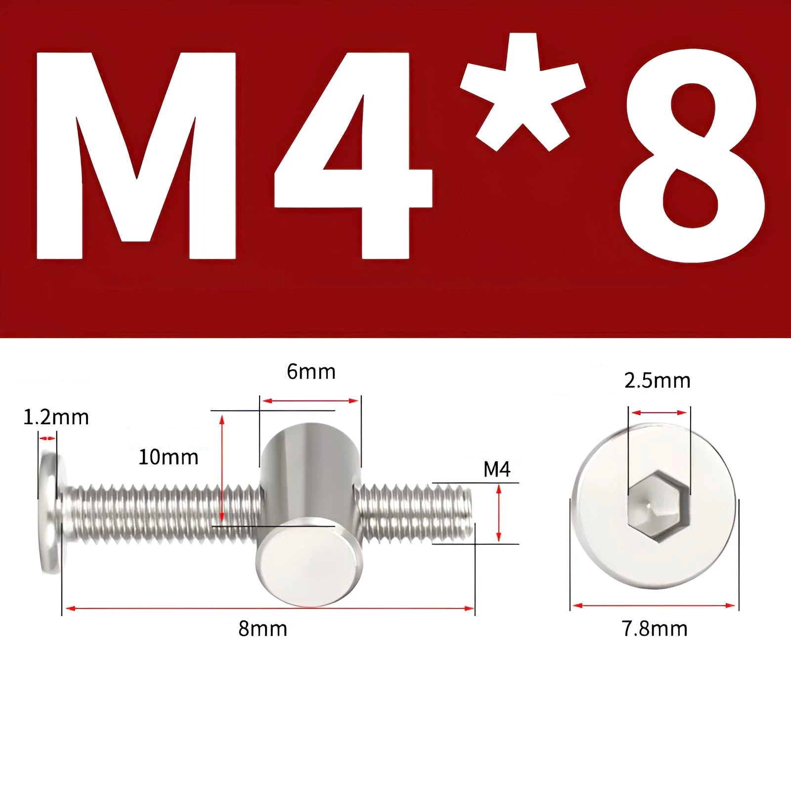 M4 M5 M6 M8 304 Stainless Steel Furniture Connecting Bolts with Barrel Nuts