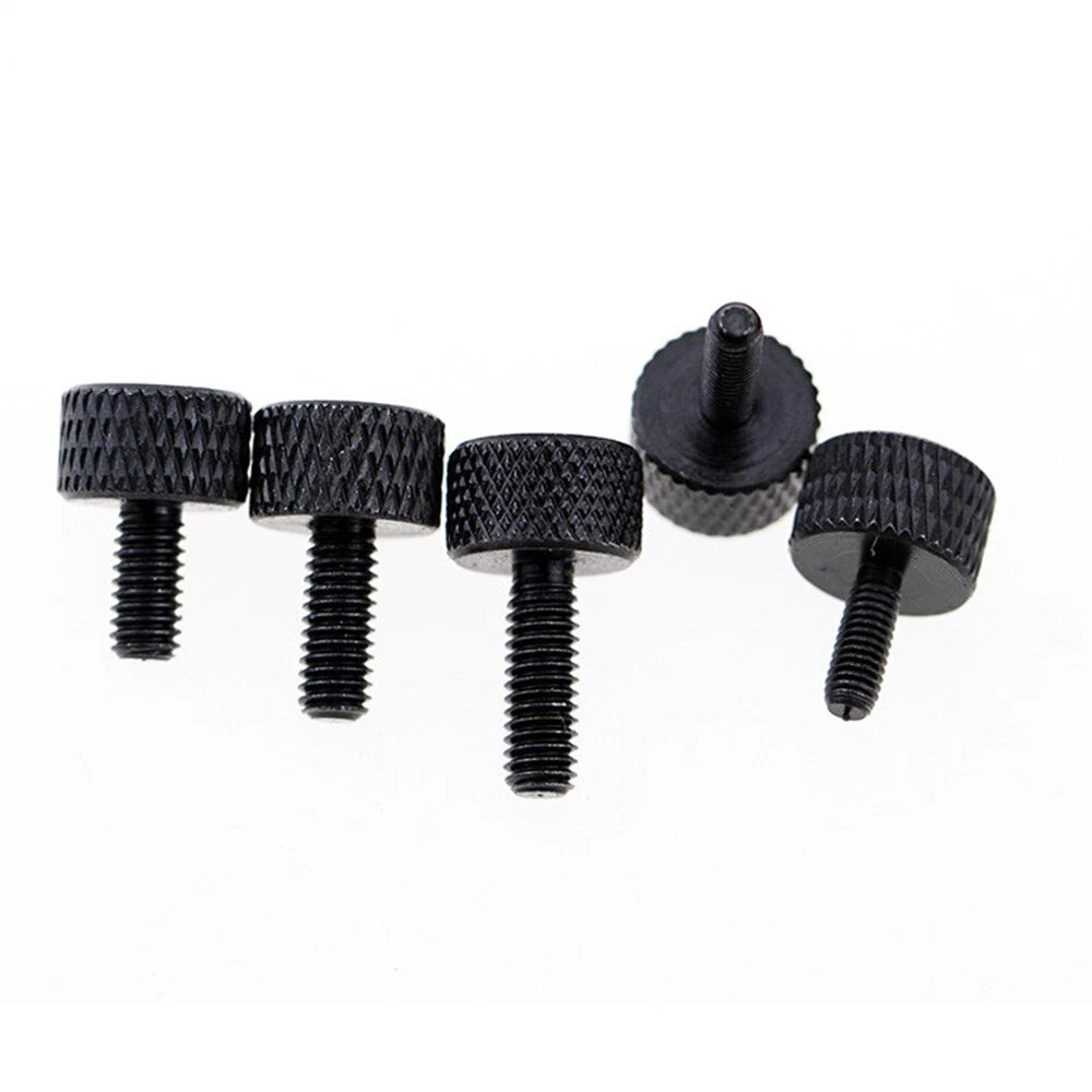 10PCS M3 M4 X 5-12MM KNURLED THUMB SCREWS THIN TYPE SILVER BLACK HAND KNOB BOLTS
