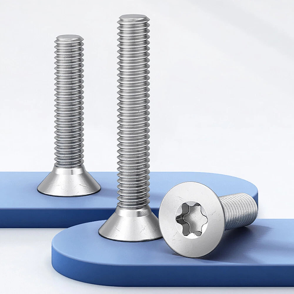 M8 Torx Countersunk Machine Screws – A2 Stainless Steel, 6‑Lobe Drive, Fully Threaded (Overall Length Includes Head)