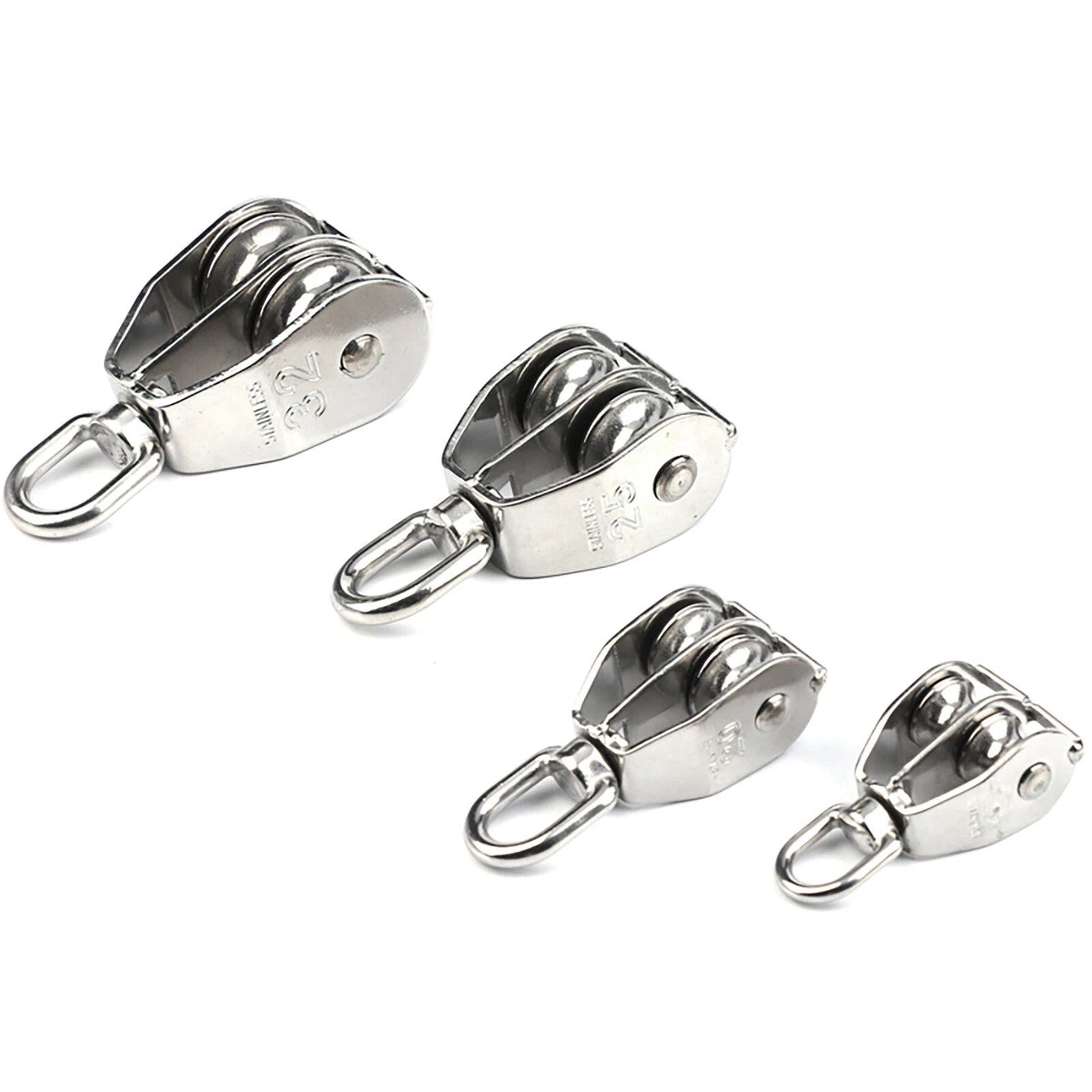 Stainless Steel Single-Double Pulley Block Traction Wheel Swivel Lifting Rope