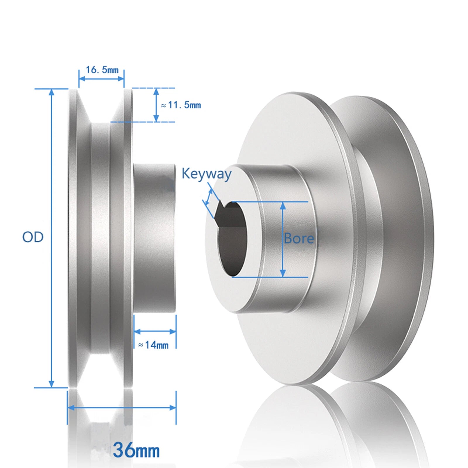 Iron Casting V-Groove Drive Pulley For B-Section V-Belt Pulleys OD 60mm-150mm