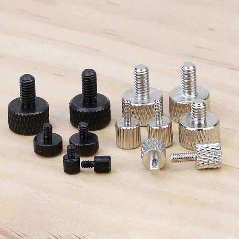 Knurled Thumb Screws Carbon Steel Hand Grip Knob Bolts M2.5 Round Flat Head - HomeDIYer