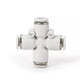 Nylon Push-to-Connect Cross 4-Way Pneumatic Fitting 4–12mm Inline Tube Connector