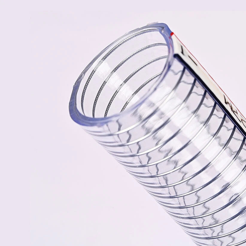Wire Reinforced Clear Braided PVC Hose Pipe — Water Air Fuel | 10mm–38mm ID