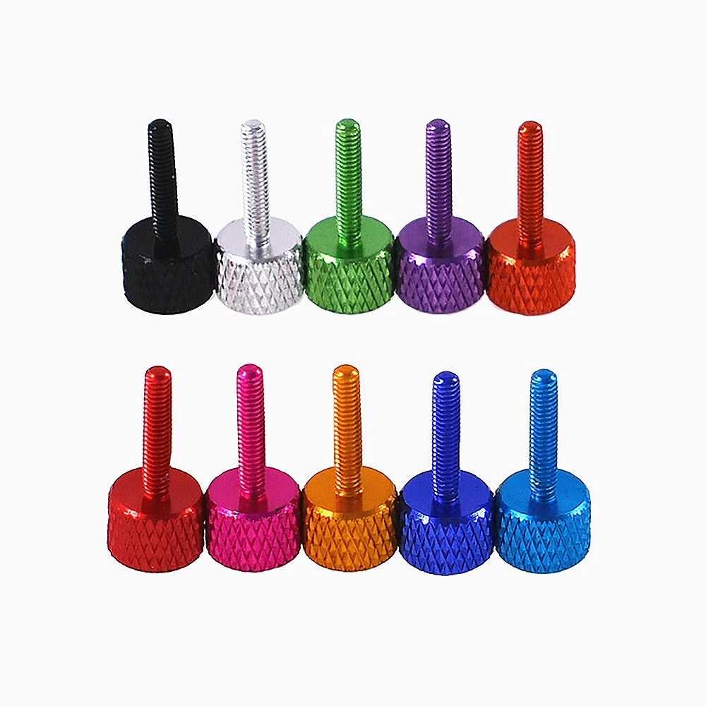 Knurled Thumb Screws M2 M2.5 M3 — Aluminum Alloy Hand-Tighten Grip Bolts, Multiple Colors