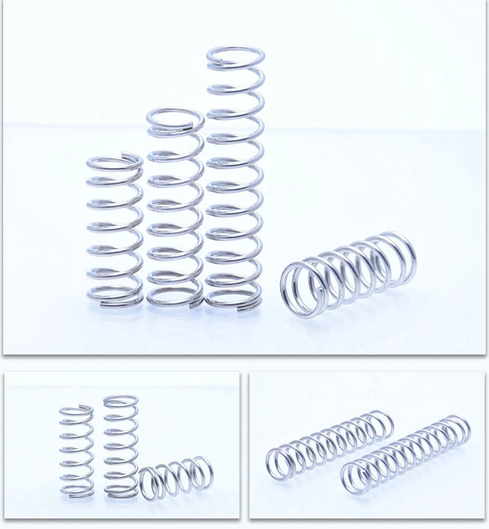 10pcs 304 Stainless Steel Compression Spring Pressure Springs 0.2/0.4mm L=5-50mm