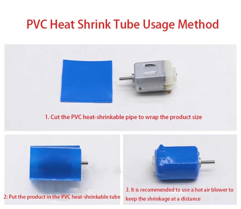 PVC Heat Shrink Tubing for 18650 Battery Packs — 7mm to 150mm, Multiple Colors