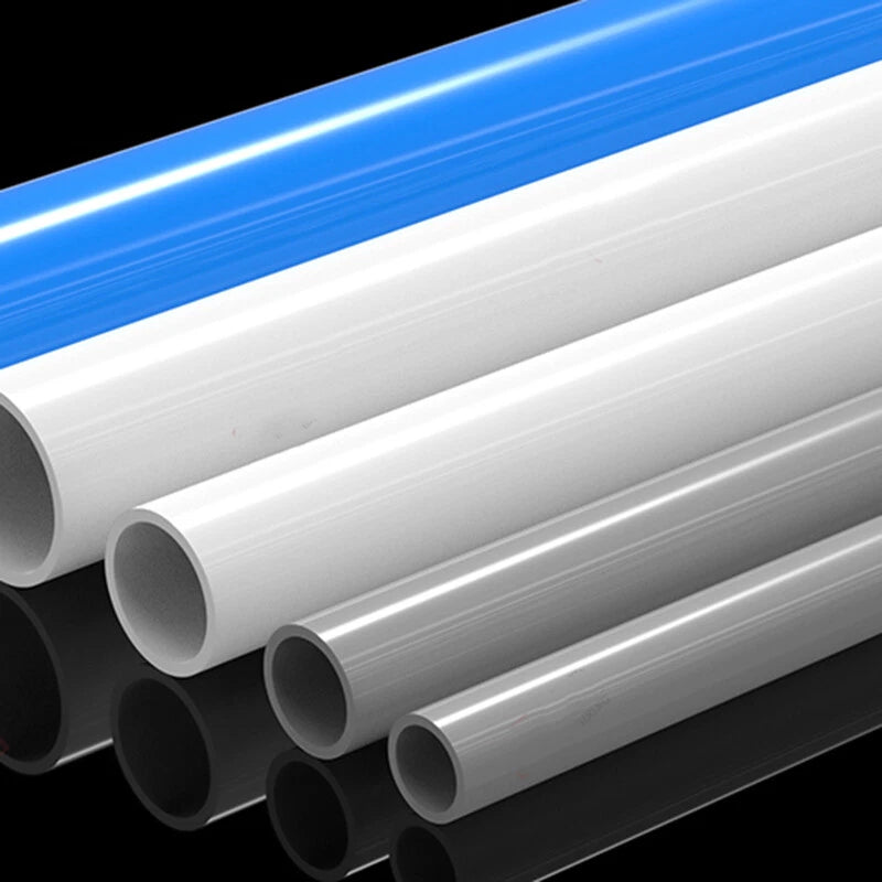 Blue PVC Round Tube Pipe — Cut-to-Length Sections, 5 Sizes Available