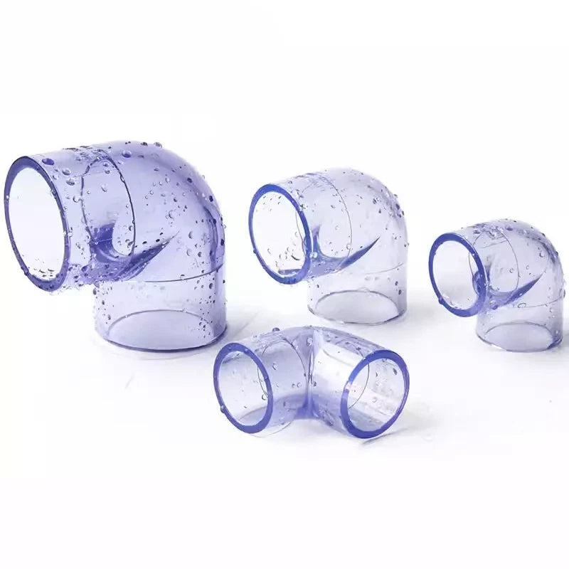 40mm Transparent UPVC T Piece Elbow Connector Adhesive Pipe Fittings Fish Tank