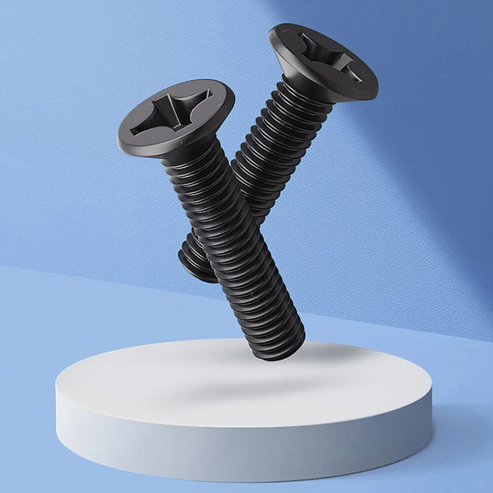 Black Zinc-Plated Phillips Countersunk Flat Head Machine Screws M2 M2.5 M3 — Flush-Fit Micro Screws 3mm to 16mm