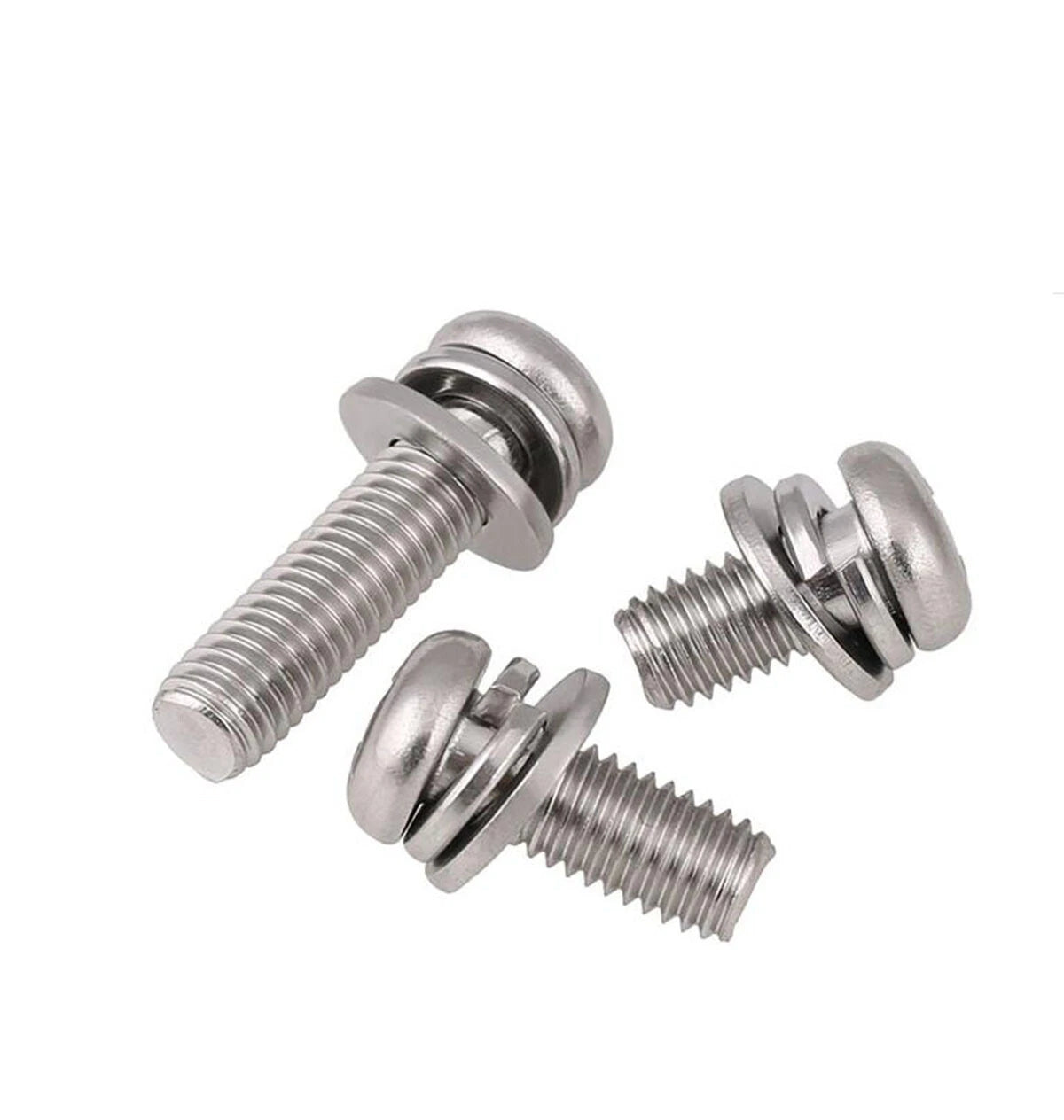 Phillips Pan Head Sems Screws with Flat Washer — M2 M2.5 M3 M4 | A2 304 Stainless Steel