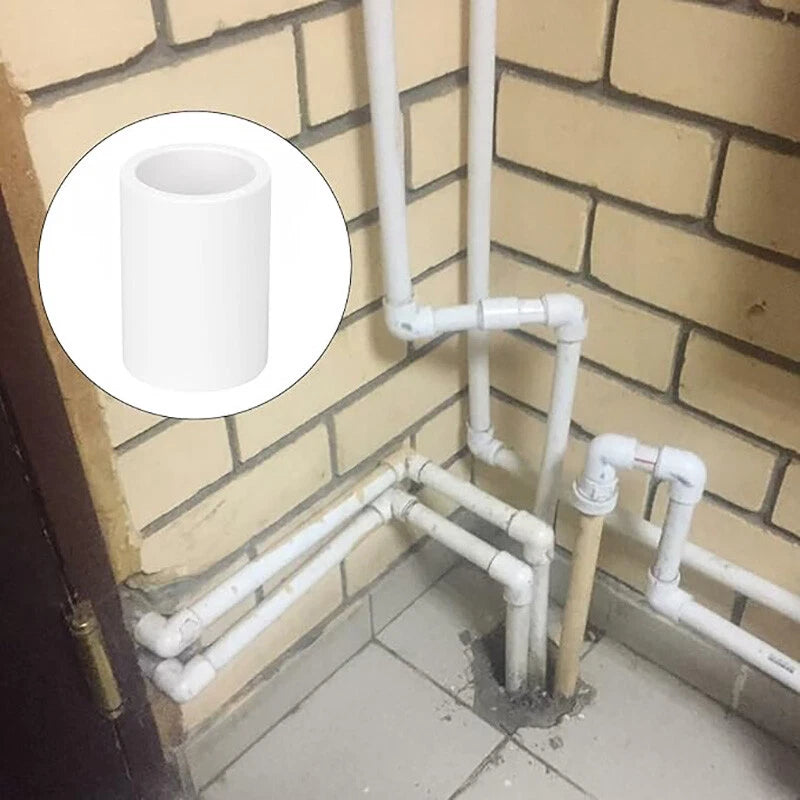 White PVC Pipe Fittings Connector Straight Pipe Coupling Socket ID 16mm - 200mm