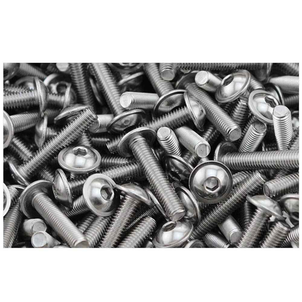 M3–M6 Flanged Button Head Screws, A2 Stainless Steel Allen Socket Machine Bolts - HomeDIYer