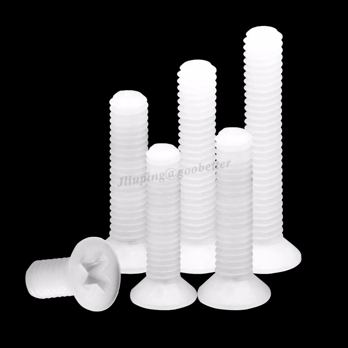 White Nylon Countersunk Phillips Machine Screws – M2 to M8, Non-Conductive & Corrosion-Free (PA66)