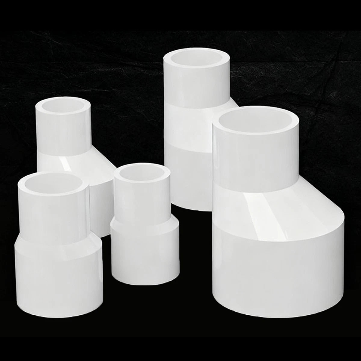 PVC Eccentric Reducer Water Supply Pipe Fittings 25-63mm Offset Tube Connector
