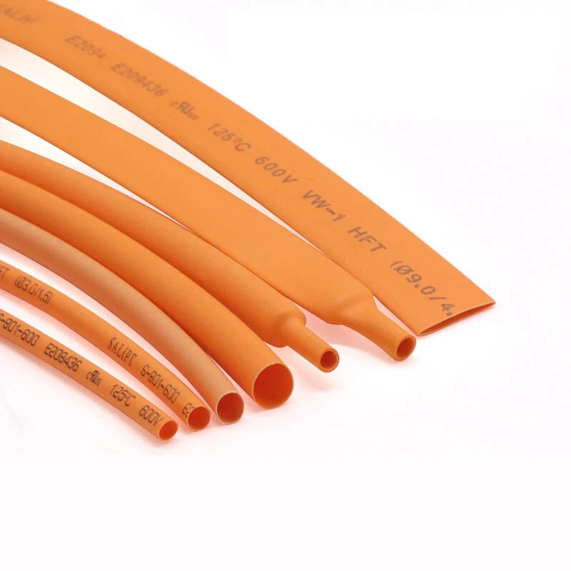 Orange PE Heat Shrink Tubing 2:1 — Electrical Wire Sleeving 1mm to 50mm