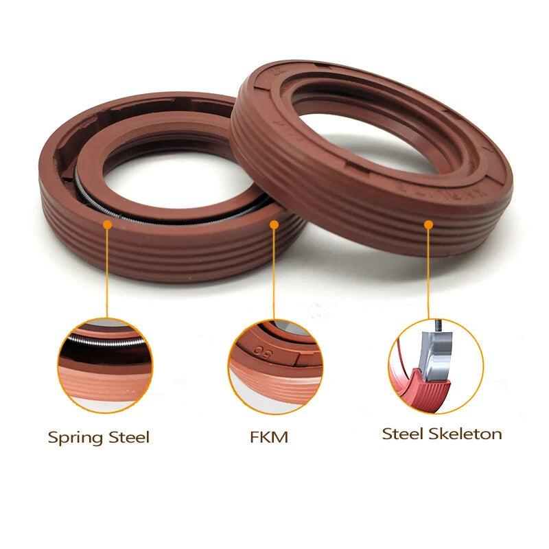 TC Skeleton Oil Seal — Fluorine Rubber Rotary Shaft Lip Seal Ring (Multiple Sizes)