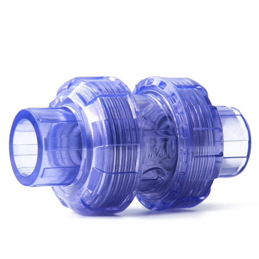 20mm-63mm Clear PVC Check Valve True Union Pipe Fittings for Aquarium Fish Tank