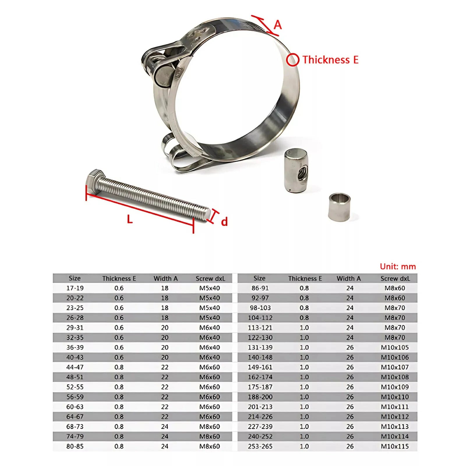 304 Stainless steel strengthens the clamp hose clamp Circular air water pipe Fuel hose clips of water pipe fasteners clamps