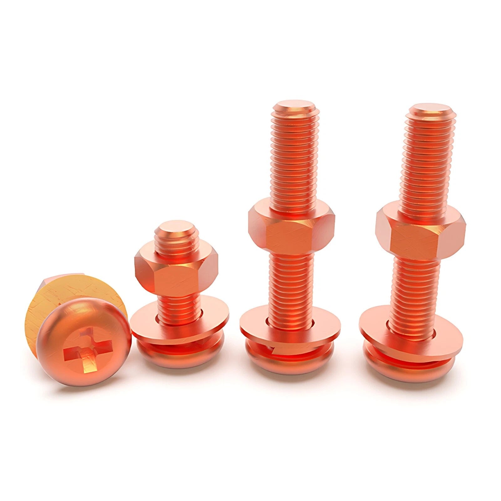 Pure Copper Phillips Pan Head Machine Screws – M3 M4 M5 M6, T2 Copper, Metric Coarse Thread