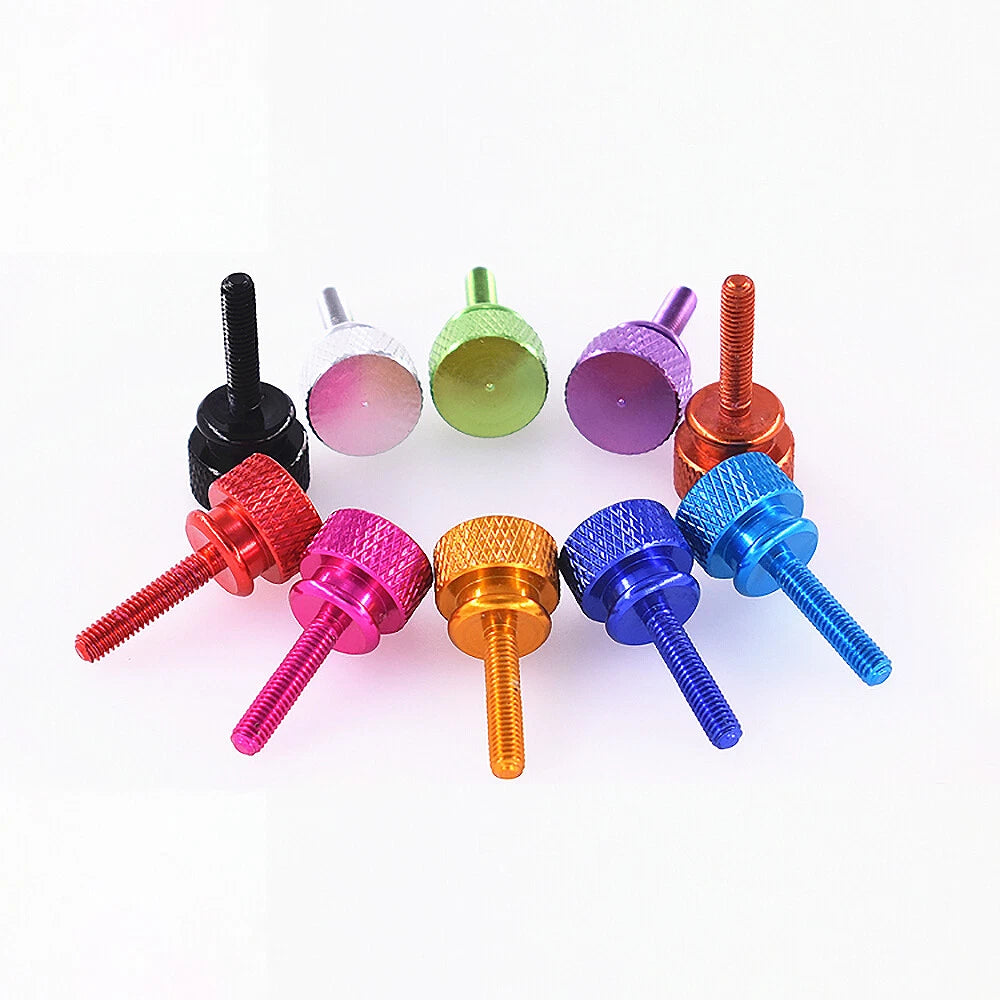Knurled Thumb Screws M3 M3.5 Anodized Aluminum — Color Hand Grip Knob Bolts