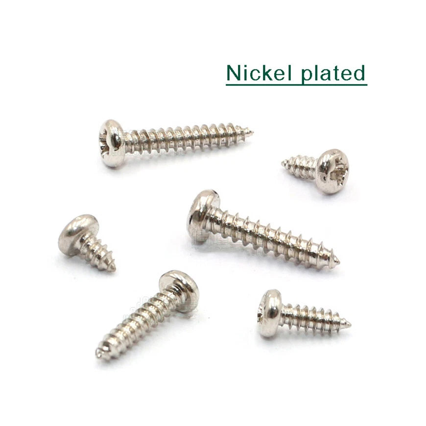 M2 Pan Head Self Tapping Computer Screws – Bright Nickel & Black Zinc