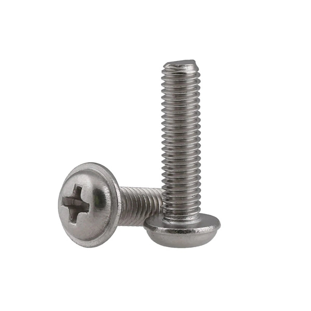 M2–M5 Flanged Phillips Button Head Machine Screws, 304 Stainless Steel