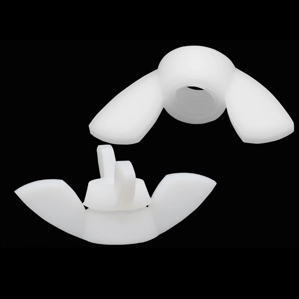 M3 M4 M5 M6 M8 M10 M12 Wing Nuts White Butterfly Nut To Fit Bolts & Screws