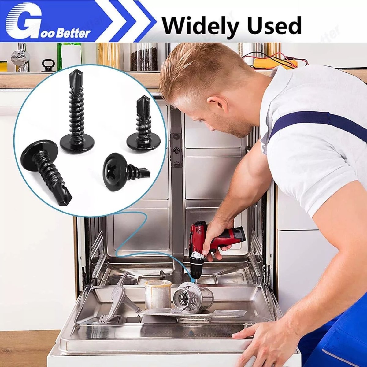 425Pcs Phillips Wafer Head Self Tapping/Drilling Screws Kit 410 Stainless Steel - HomeDIYer