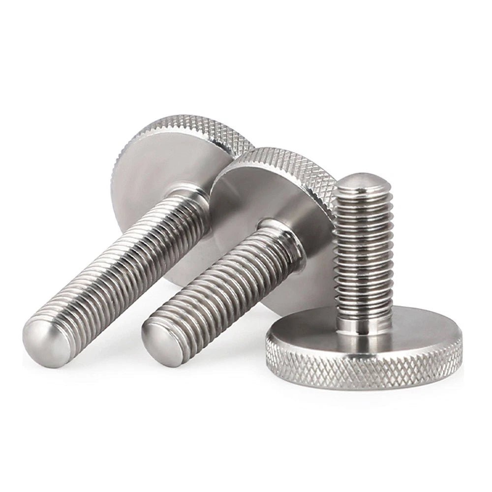 A2 Stainless Steel Flat Head Knurled Thumb Screws – M2 to M10, Hand Grip Knob Bolts - HomeDIYer