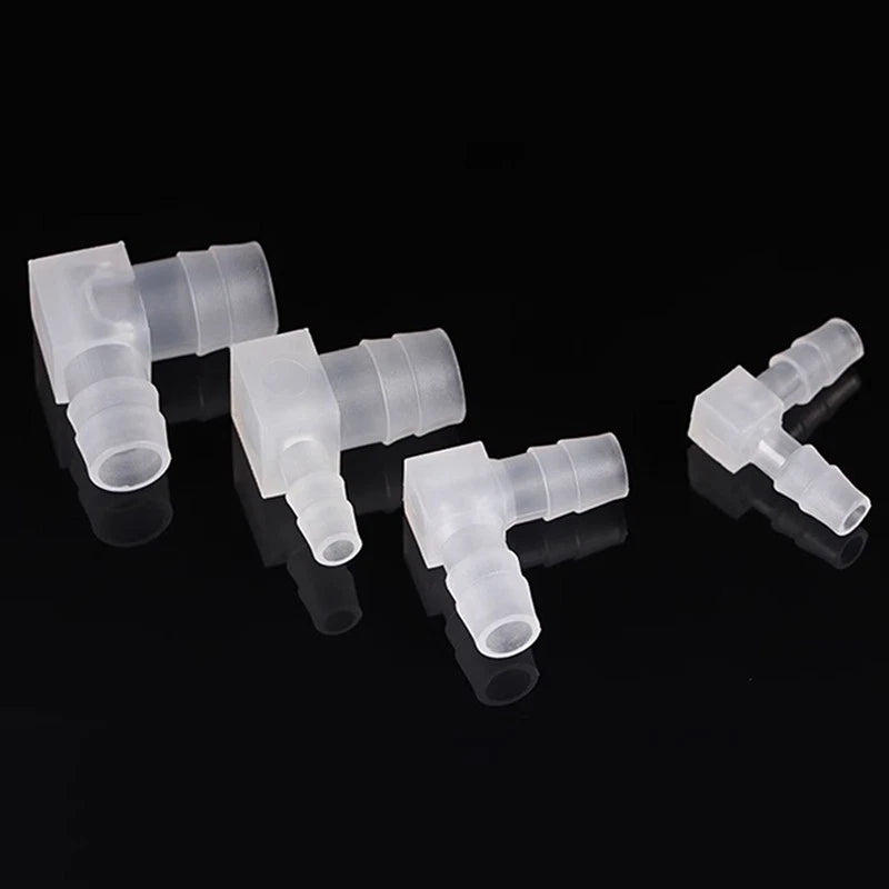 90° Elbow Plastic Barbed Joiner Reducer Connector Pipe Tube Hose Water 1.6-25mm