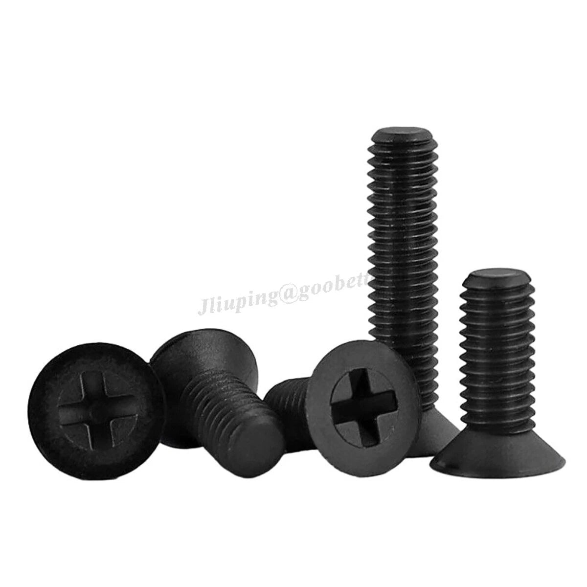 Black Nylon Phillips Flat Head Countersunk Machine Screws – M2 to M8, Fully Threaded (PA66) - HomeDIYer