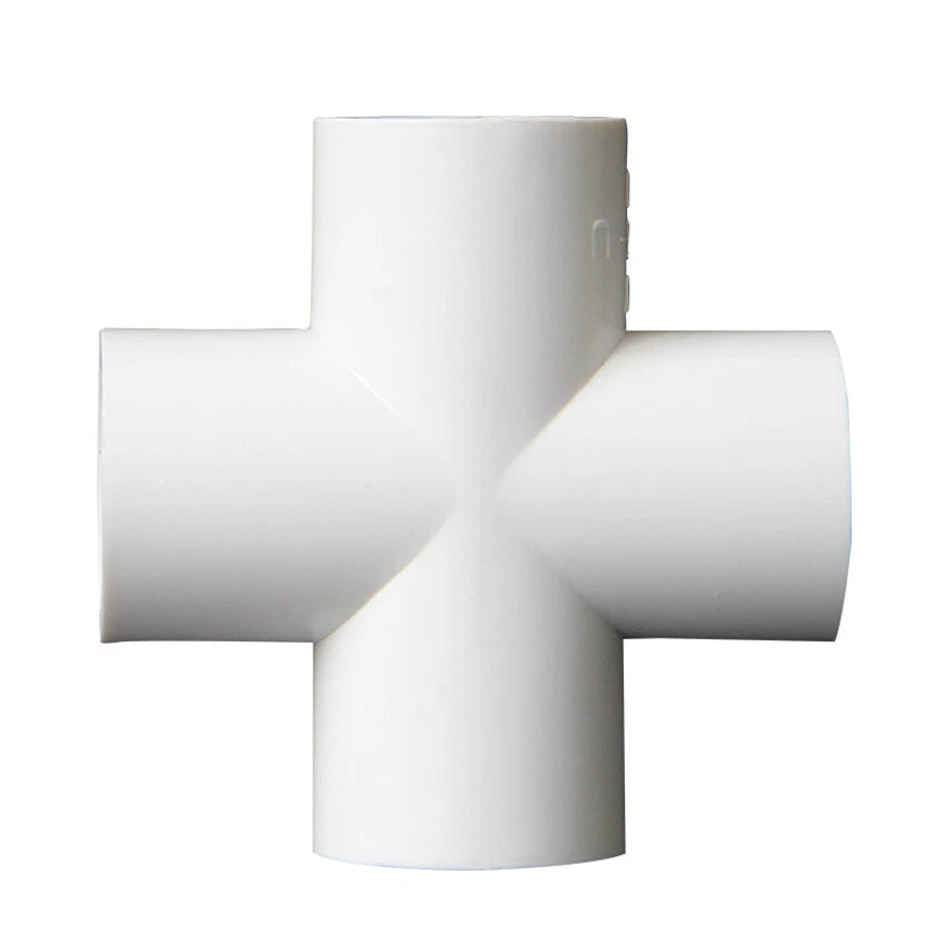 PVC 4-Way Equal Water Supply Pipe Fittings Adapter Connector Joint ID 20mm-160mm
