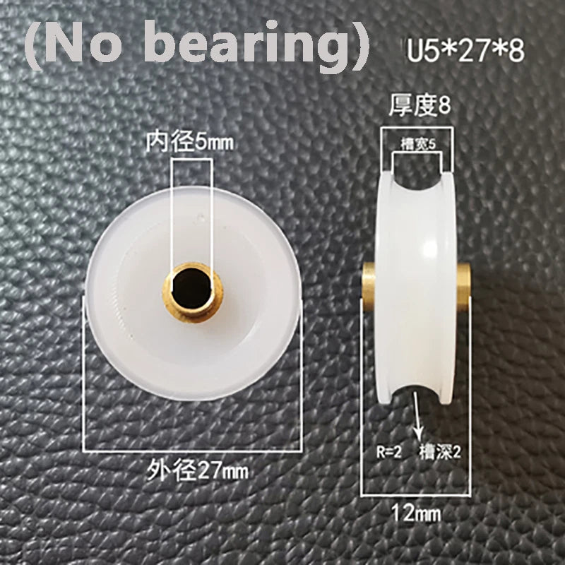 Round U Groove Bearings Guide Plastic-coated Bearing POM Pulley Roller Wheel