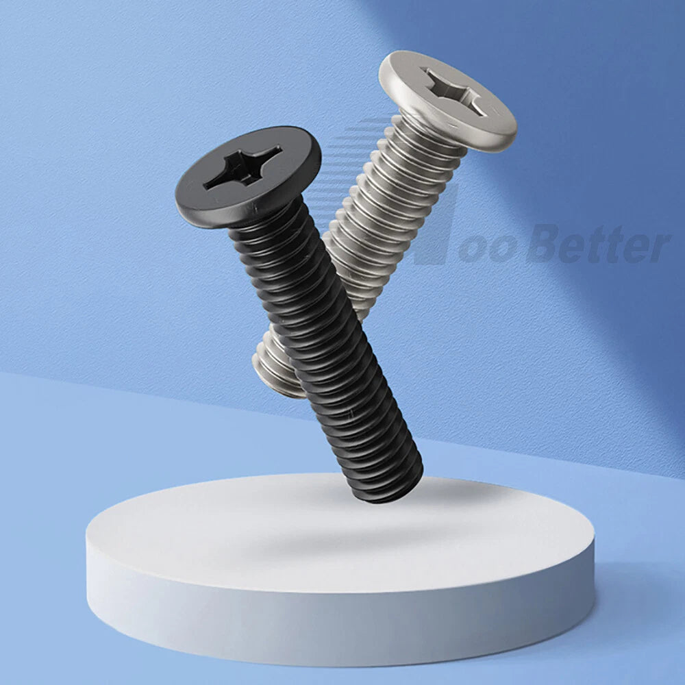 M4 Ultra Thin Flat Wafer Head Phillips Screws – Nickel or Black Zinc Plated, Carbon Steel (6–16mm Lengths)