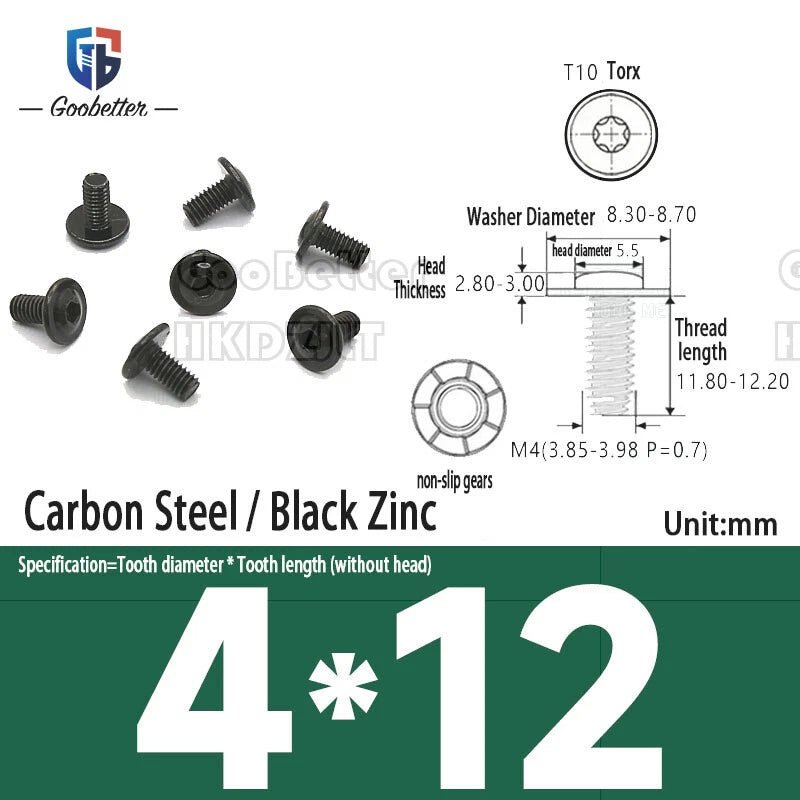 Flanged Button Head Screws M2–M5 — Allen & Torx, Stainless or Carbon Steel - HomeDIYer