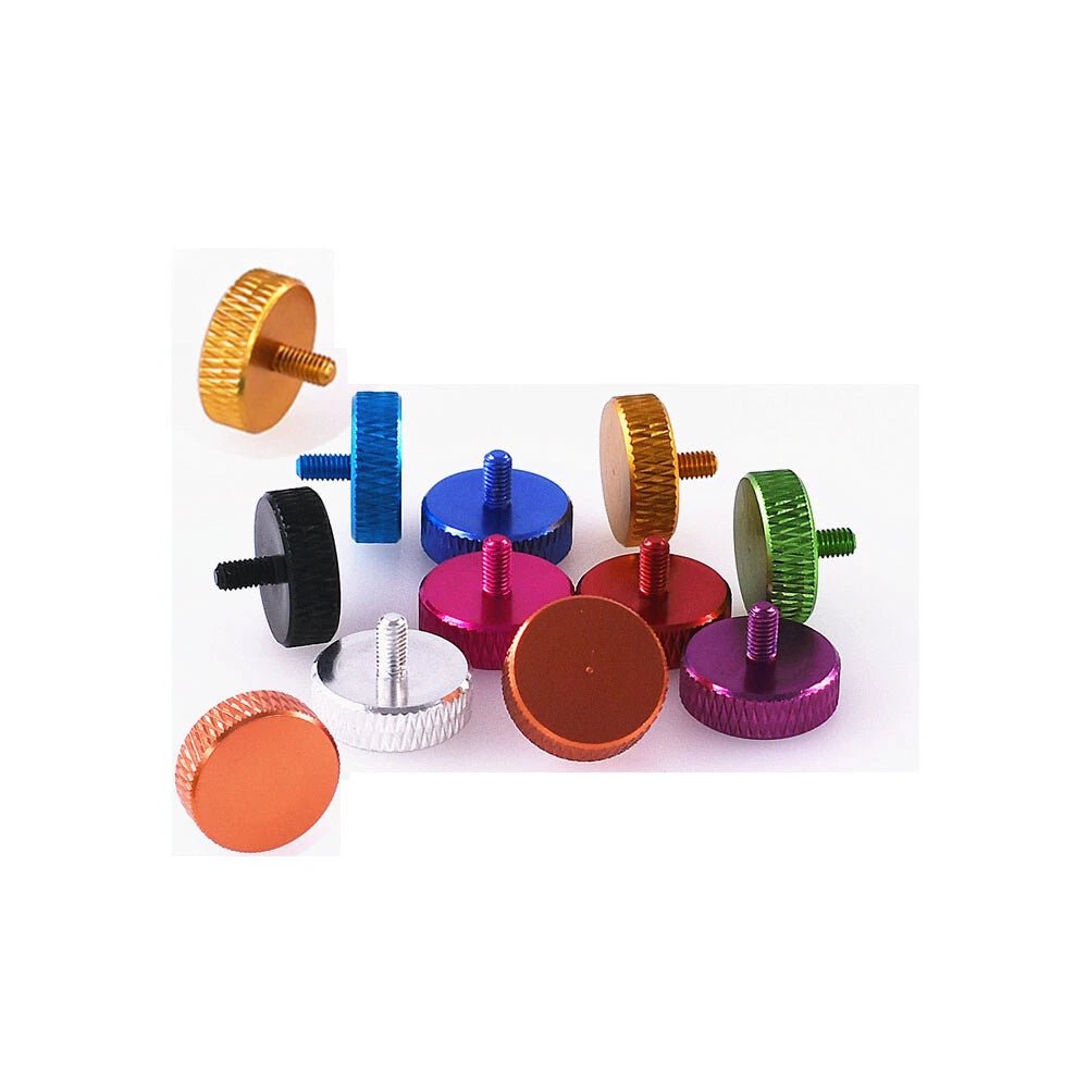M3 / M5 Flat Head Thumb Screws – Knurled Hand Grip Knob Bolts for Computer Case (Aluminum, 10 Colors) - HomeDIYer