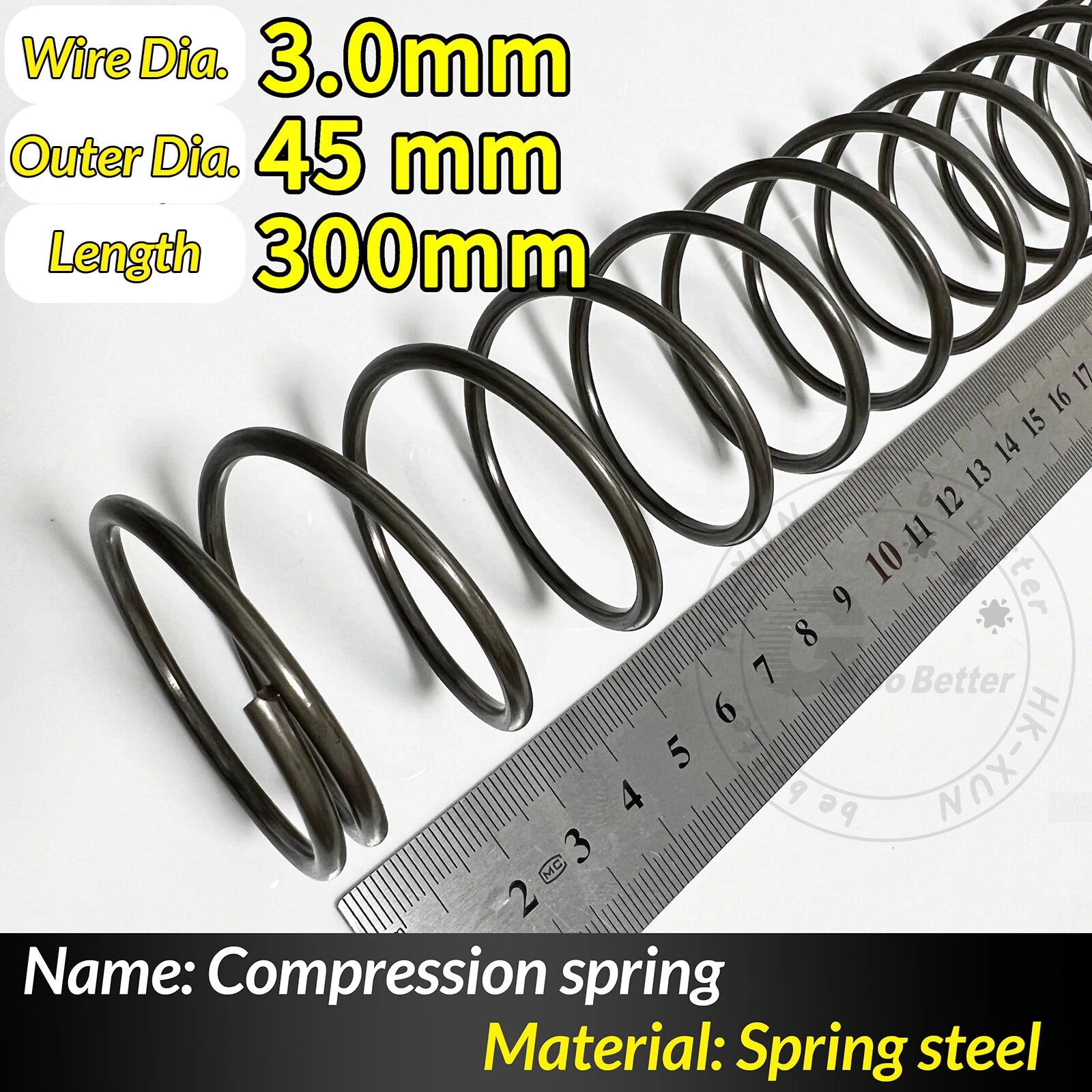 Compression Spring Pressure Springs, Wire Dia 2-3.5mm, OD 10-60mm, Length 300mm