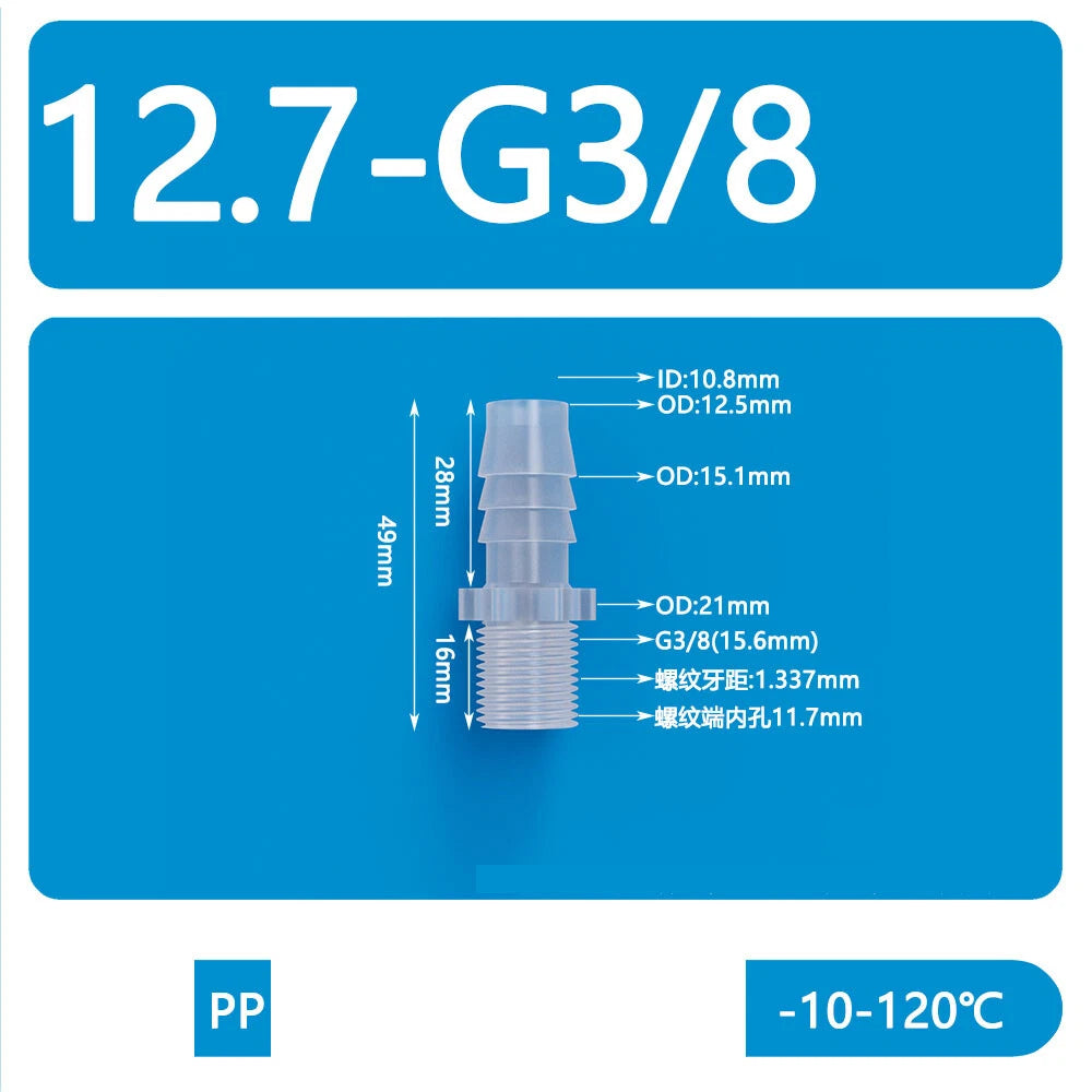 BSP Metric External Thread Straight Barb Connector – Plastic Hose Pipe Fitting