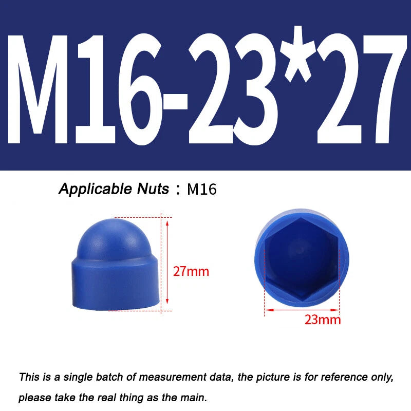 Hex Bolt & Nut Protection Caps – Plastic Hexagonal Screw Covers for M4 M5 M6 M8 M10 to M24 (PE, 5-100 Pack)